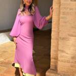 Vestido Manguitos Gasa Tul Rosa