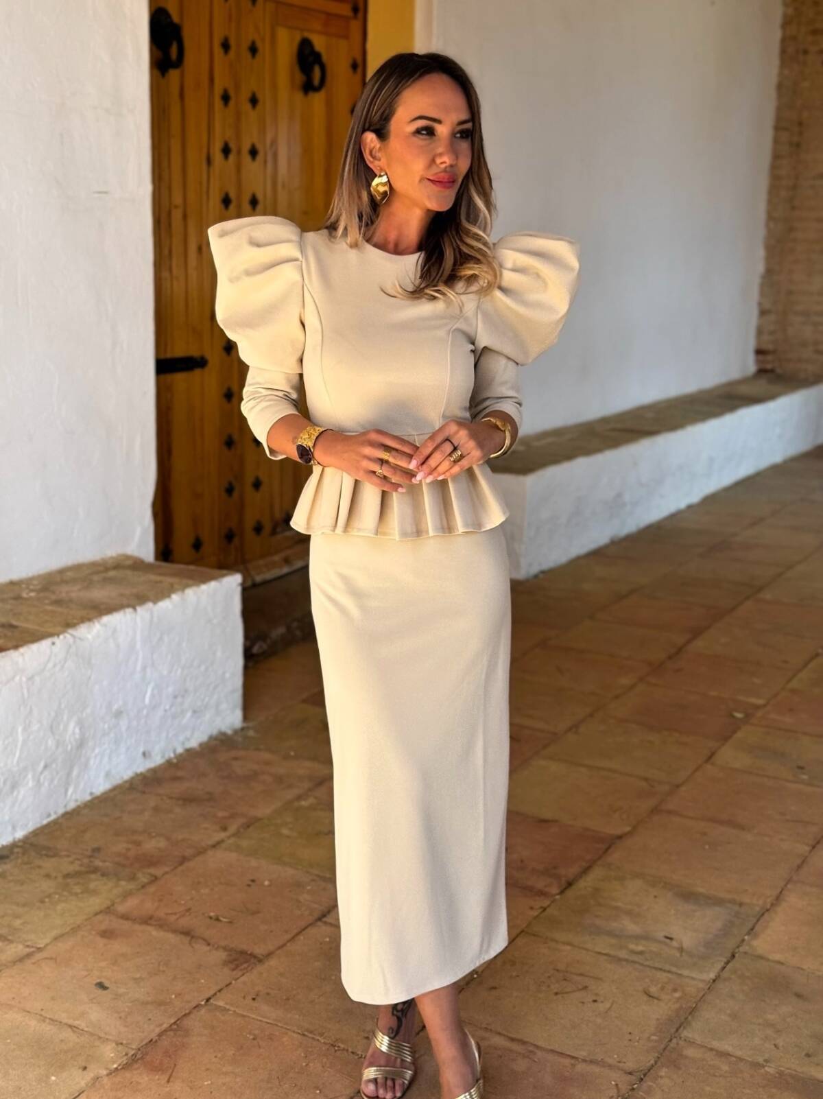 Vestido Carmina Beige - Imagen 2