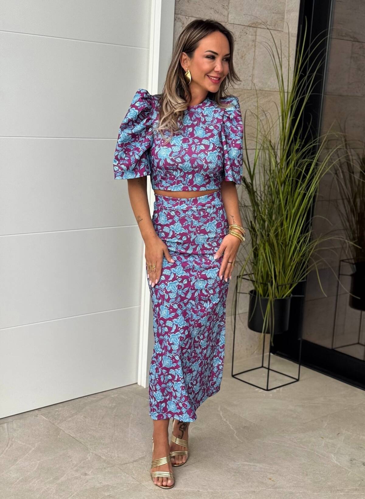 Conjunto Manga Campana Celeste Buganvilla - Imagen 4