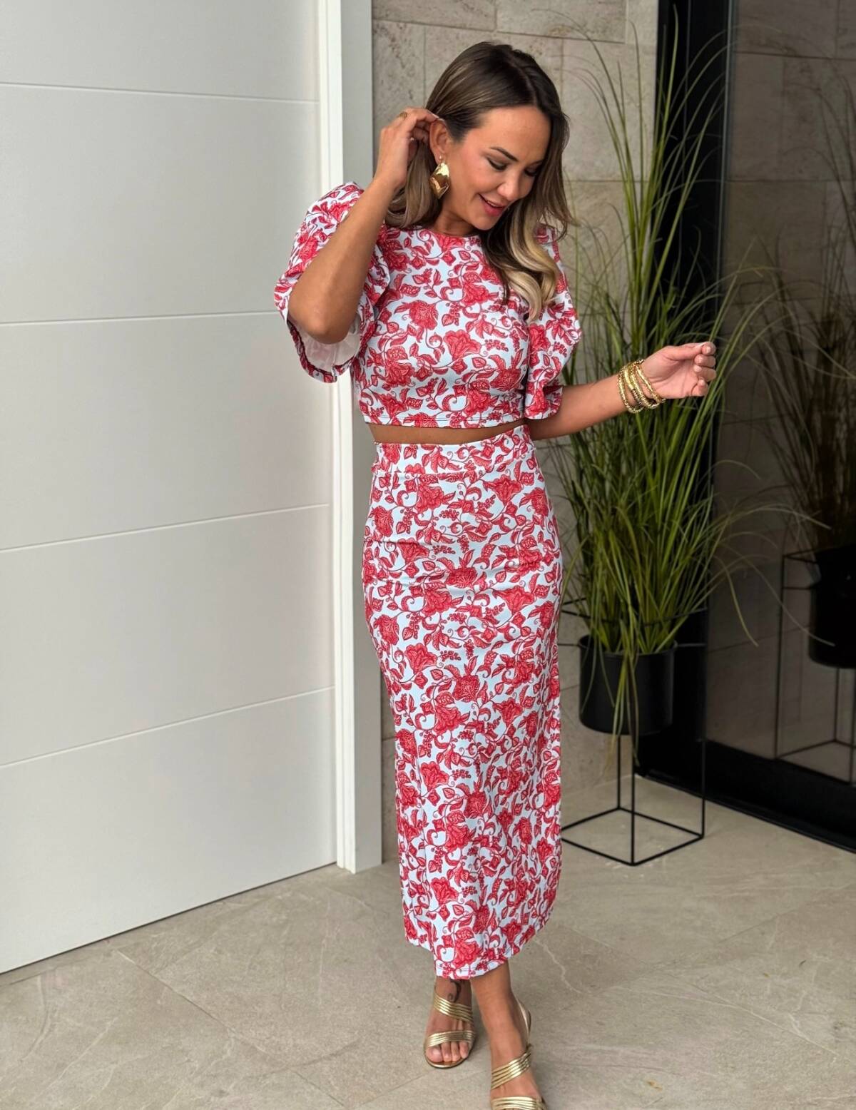 Conjunto Manga Campana Celeste Rojo - Imagen 5