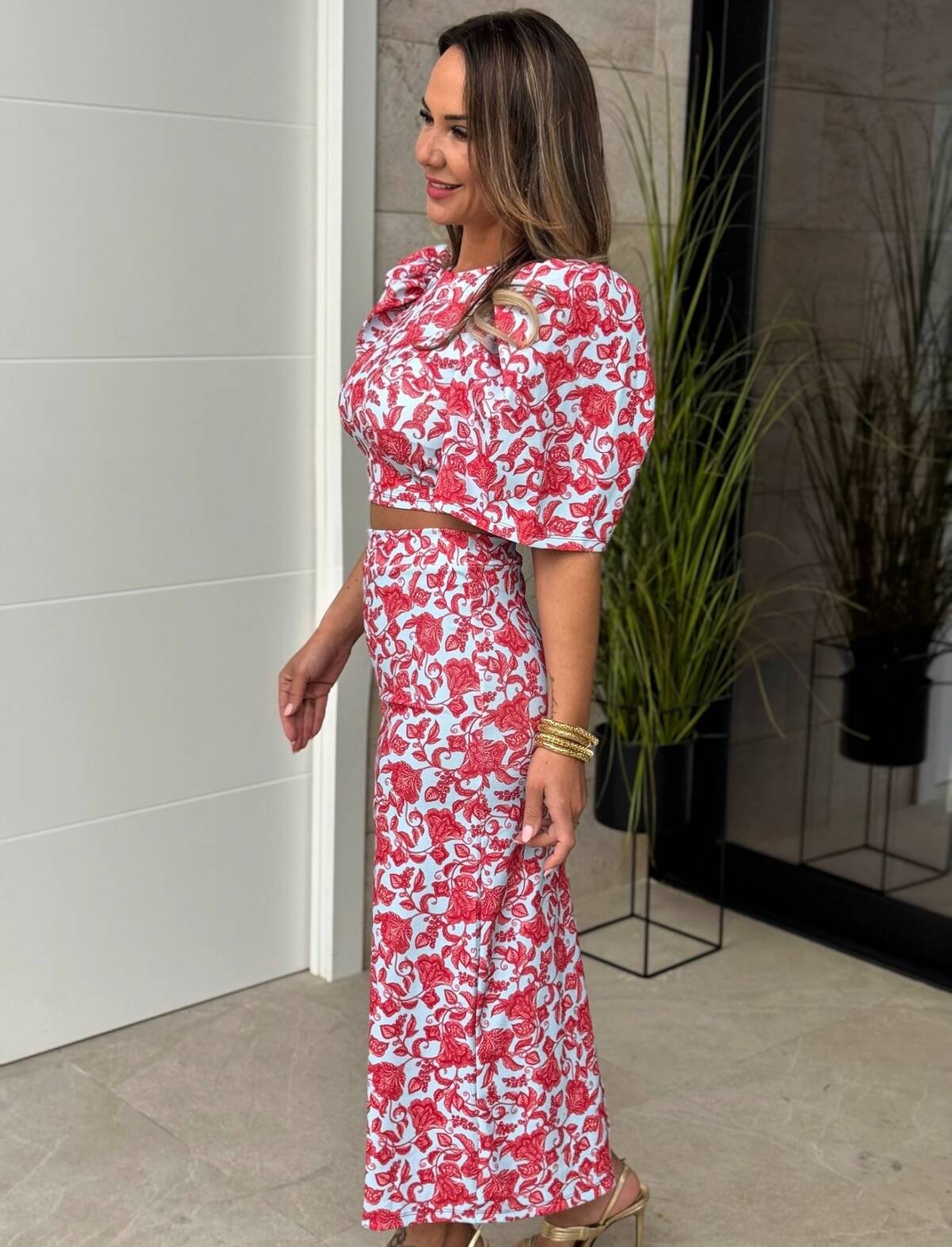 Conjunto Manga Campana Celeste Rojo - Imagen 6