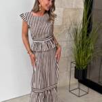 Conjunto Thais Marrón Blanco