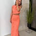 Conjunto Olivia Coral/Naranja