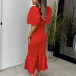 Vestido Farol Volante Rojo