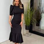 Vestido Farol Volante Negro