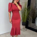 Vestido Farol Volante Teja