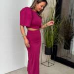 Conjunto Manga Campana Liso Buganvilla