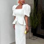 Vestido Jacquard Blanco