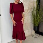 Vestido Farol Volante Vino