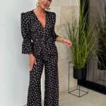 Conjunto Manga Engomada Lunar Negro