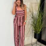 Conjunto Pantalón Raya Rosa Marrón