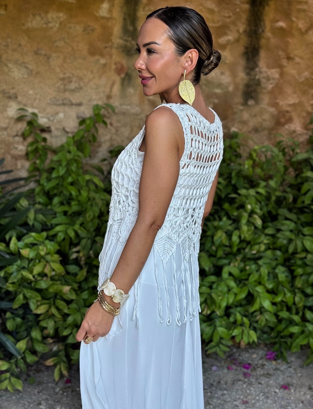 Screenshot Vestido Chaleco Crochet Blanco - Imagen 1