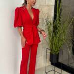 Conjunto Fajín Rojo Manca Corta