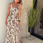 Vestido Laura Blanco Roto Marrón