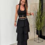 Pantalón Volantes Negro