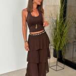 Top Halter Marrón