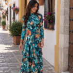 Vestido Alba Estampado Turquesa