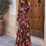 Vestido Alba Estampado Teja
