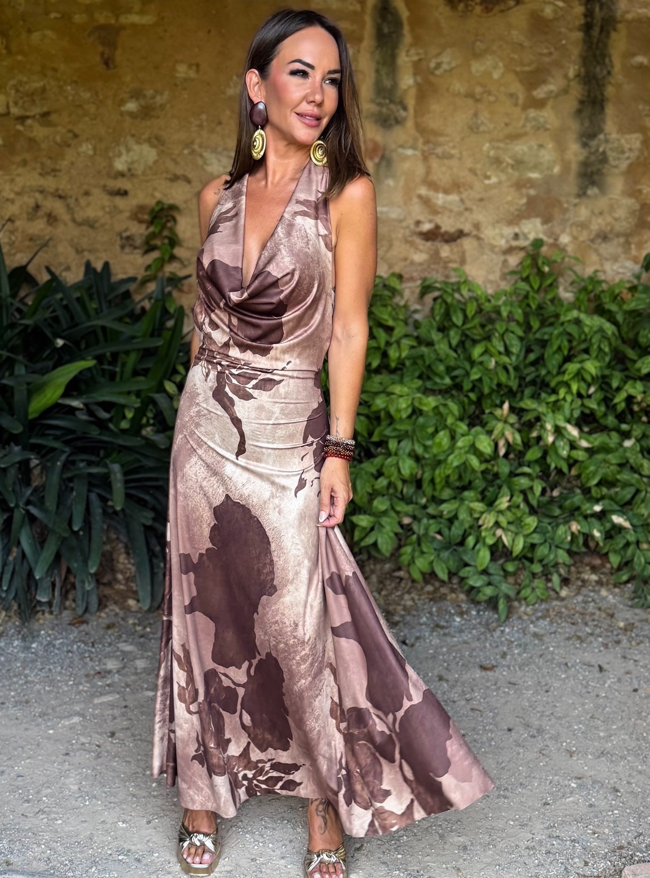Screenshot Vestido Siena Estampado Marrón - Imagen 1