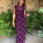Vestido Alamares Relieve Berenjena