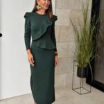Vestido Volantes Asimétricos Verde