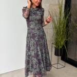 Vestido Gasa Turquesa Morado