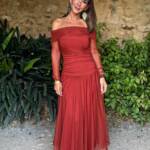 Vestido Bardot Gasa Teja